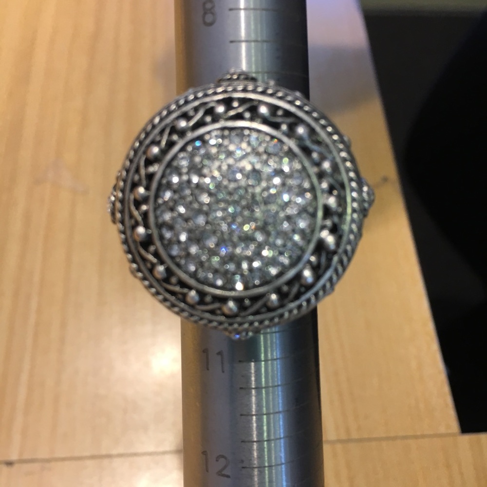 Chico’s Victorian Cocktail silver CZ ring